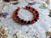 Bracelet ajustable en perles rouge et noir en verre