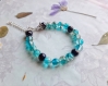 Bracelet de perles bleu ajustable