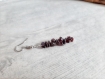Boucles d'oreilles pendantes, perles chips / pépites irrégulières en grenat rouge naturel