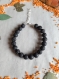 Bracelet femme en perles de lave noir ajustable