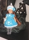 Tenue turquoise en tricot brodée pour poupée de 15 cm lori doll, mini our generation, mini american girl