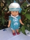 Tenue combinaison turquoise pour poupée 20 cm mini corolline et poupées similaires de 20-21 cm ou 8 pouces