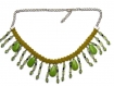 Collier plastron coton et perles vert