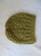 Bonnet vert mousse en laine mohair