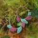 Boucles d'oreilles créoles en macramé - feuilles de printemps