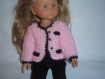 Veste en tricot rose de style chanel pour poupée de 33 cm les chéries de corolle, paola reina et similaires