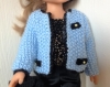 Veste en tricot bleue de style chanel pour poupée de 33 cm les chéries de corolle, paola reina et similaires