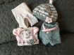 Tenue complète short rose et grise en tricot gris pour poupée les chéries de corolle, paola