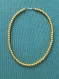 Collier 45 cm en perles d'hématite naturelle dorées