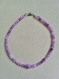 Collier ras de cou 40 cm pierre naturelle de quartz violet