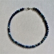 Collier ras de cou 39 cm perles naturelles de jaspe bleu s