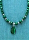 Collier 41 cm + 6 cm extension perles et pendentif pierre de malachite naturelle