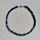 Collier ras de cou 39 cm perles naturelles de jaspe bleu sédiments de la mer