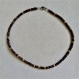 Collier 48 cm perles plates bois naturel
