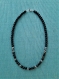 Collier unisexe 56 cm pierres naturelles onyx-hématite-obsidienne