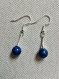 Boucles d'oreilles perles lapis lazuli, crochets argent 925