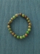 Bracelet 18 cm perles jaspe vert sédiments de la mer