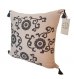 Housse de coussin hatai beige / gris - 50 x 50 - coussin décoratif pour cadeau-couverture d’oreiller-coussin décoration cocooning -fait main