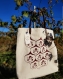 Cabas ottoman grenat - sac cabas-cabas design -toile de coton fait main - handmade bag - boho ottoman -christmas gift-cabas course-fait main