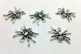 X1 breloque  - araignée arachnide halloween - en metal argenté - bijoux customisation