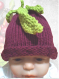 Bonnet mixte nouveau né, forme prune (fruit), tricot fait main en laine 9,45 euros @ jarakymini
