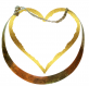 #collier torque en acier jaune couleur or mi large, #collier femme création artisanale, #collier cadeau de noël 2021 @ jarakymini