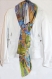 Longue écharpe en mousseline de soie - motif stylisé iris des marais