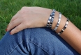 Bracelet miyuki tila noir et argenté black pearl