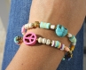 Bracelet tendance peace and love multicolore