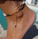 Bracelet de cheville en perles heishi et breloque style surfeur
