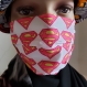 Masque,masque facial, masque superman, masque tissu masque facial lavable, masque tissu lavable, réutilisable, compartiment filtre, barrière