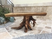 Table base en bois flotté et plateau en chêne 