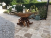 Table base en bois flotté et plateau en chêne 