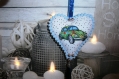 Coeur en tissu avec décoration d'automobile ou vélo