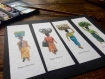 Lot de quatre marque-page de femmes birmanes (peinture aquarelle) 