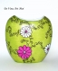 Vase porceliane céramique coloré,vase peint motif fleur,artisanal fait main