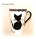 Mug tasse chat porcelaine,tasse céramique chat peinte main,fait main artisanale