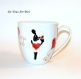 Tasse mug céramique porcelaine,tasse jumbo porcelaine 50cl,peint à la main,mug motif dessin mouton