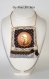 Sautoir plastron tissus original,collier portrait de femme,fait main artisanal