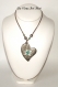 Sautoir bohème coloré ajustable,collier pendentif céramique coeur,artisanal peint main