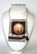 Sautoir plastron tissus original,collier portrait de femme,fait main artisanal