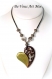 Collier pendentif coeur artisanal,peint à la main,collier sautoir ajustable cuir daim