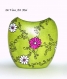 Vase porceliane céramique coloré,vase peint motif fleur,artisanal fait main
