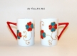 Mug tasse porcelaine colorée,fait main,duo tasse porcelaine,peint main artisanal