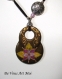 Collier sautoir bohème coloré,peint main,collier ajustable daim,collier pendentif artisanal