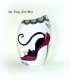 Vase céramique dessin chat peint main,cadeau thème chat,vase porcelaine artisanal