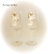 Duo grands verres vin,verre vin motif renard blanc,fait main,verre artisanal peint main