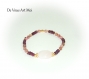 Bracelet perle quartz rose,pierre grenat rhodonite,fait main,bracelet plaqué or 24k