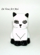 Chat en porcelaine,chat noir blanc,support pic apéro,verseuse en porcelaine,fait main,peinte à la main,décoration chat