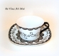 Tasse et soucoupe porcelaine céramique peinte main,tasse thé déjeuner artisanale